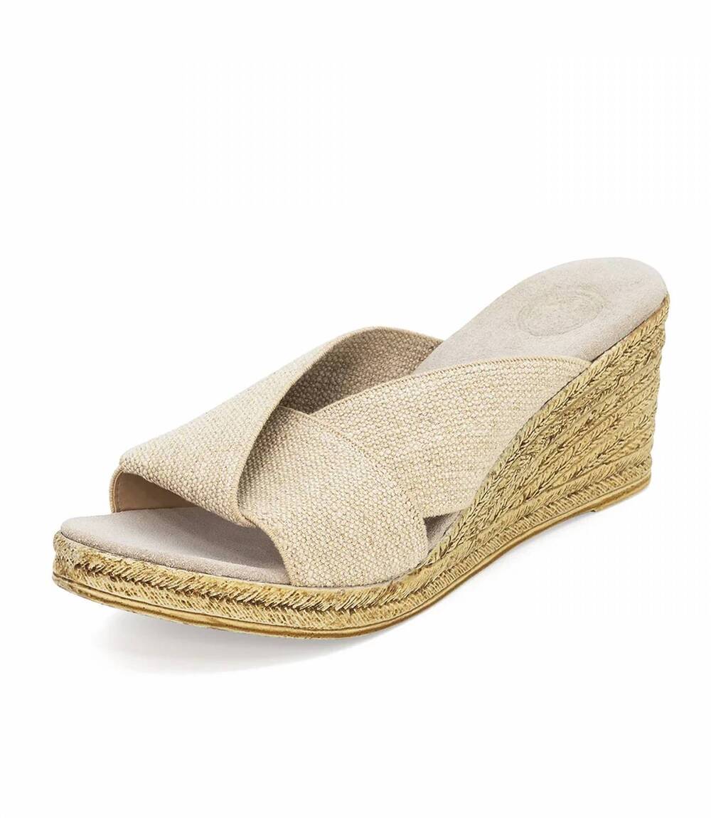NEW CHARLESTON SHOE CO. women's porter wedge sandals in linen